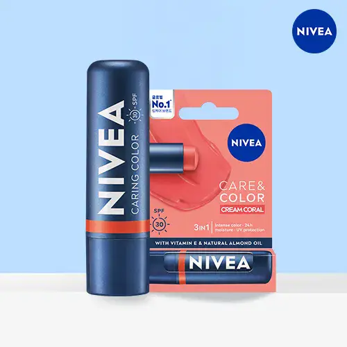 NIVEA Care & Color Lip Balm 4.8g (2 Colors) Cream Coral